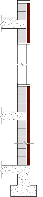 Masonry Concrete Support at Base Illustration