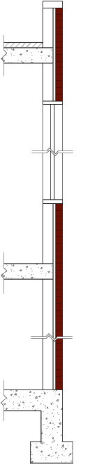 Masonry Concrete Support at Base Illustration